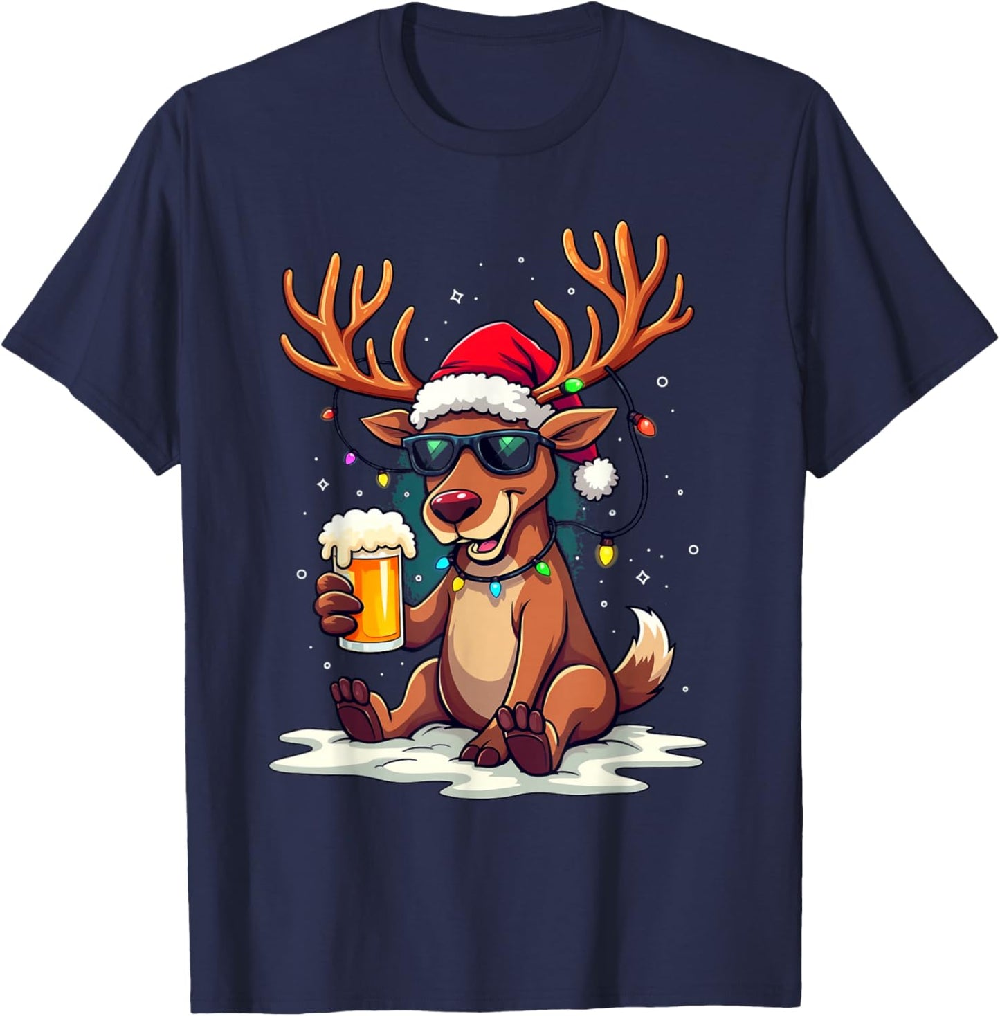 Holiday Reindeer T-Shirt - T-Shirt | Navy