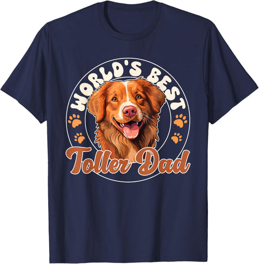 Nova Scotia Duck Tolling Retriever World's Best Toller Dad T-Shirt - T-Shirt | Navy