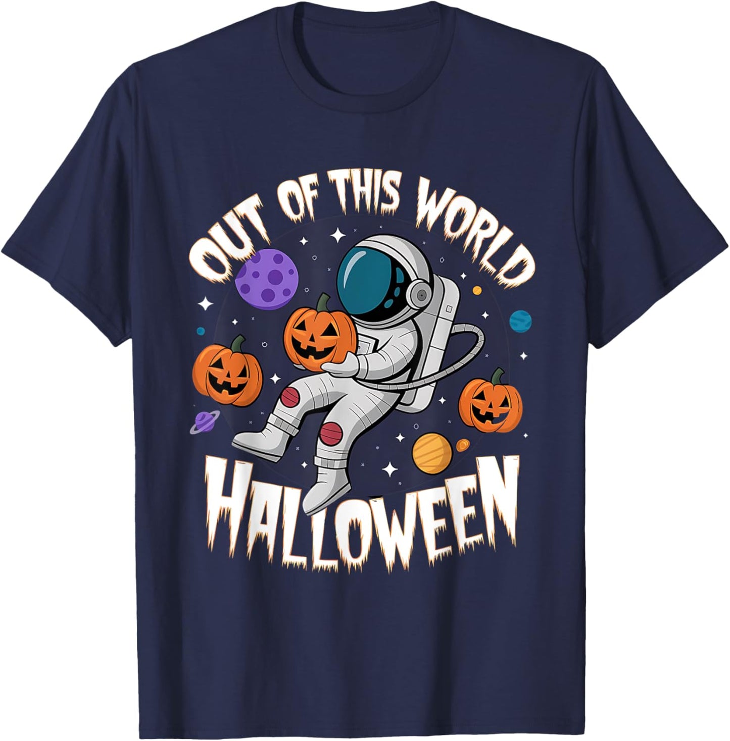 Out of This World Halloween Space Costume Apparel T-Shirt - T-Shirt | Navy