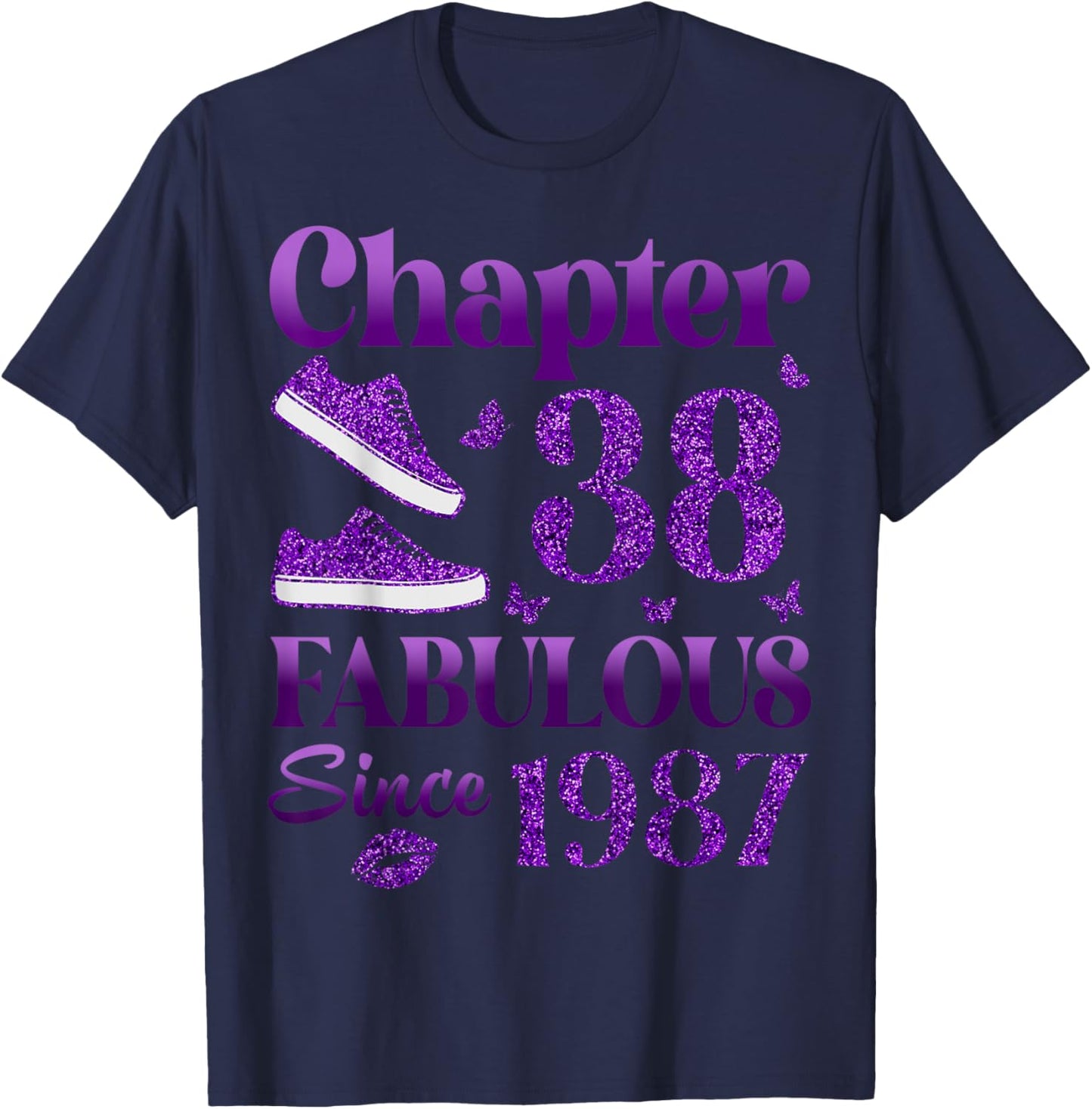 Chapter 38 Fabulous Since 1987 38Th Birthday Gift T-Shirt - T-Shirt | Navy