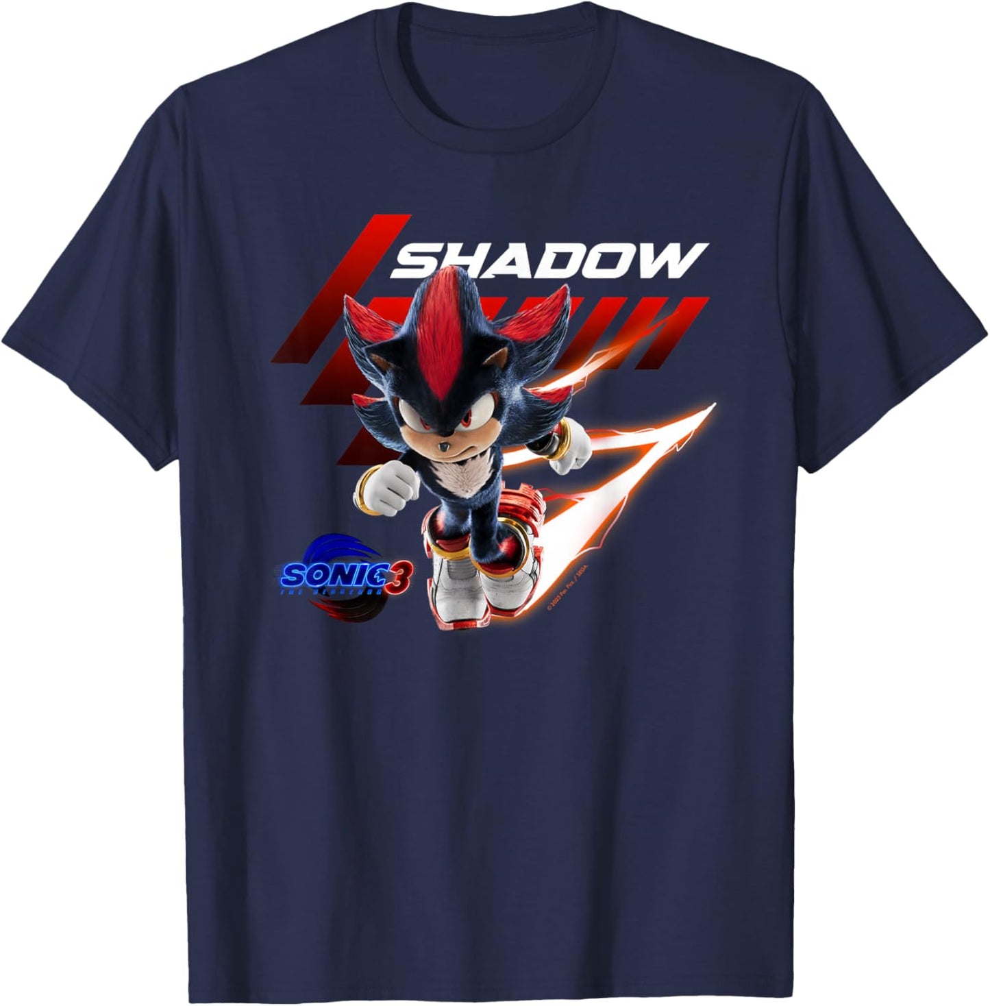 Sonic The Hedgehog 3 - Shadow Charge T-Shirt - T-Shirt | Navy