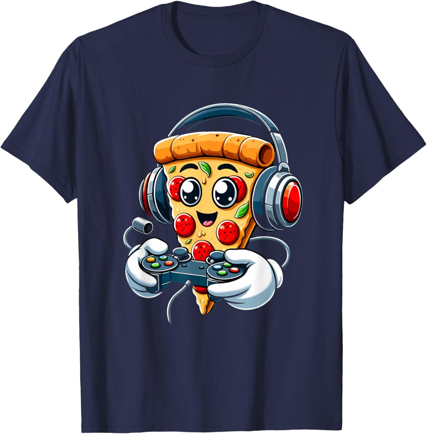 Gamer Pizza Video Gaming Boy Enthusiast Gamer Teen T-Shirt - T-Shirt | Navy