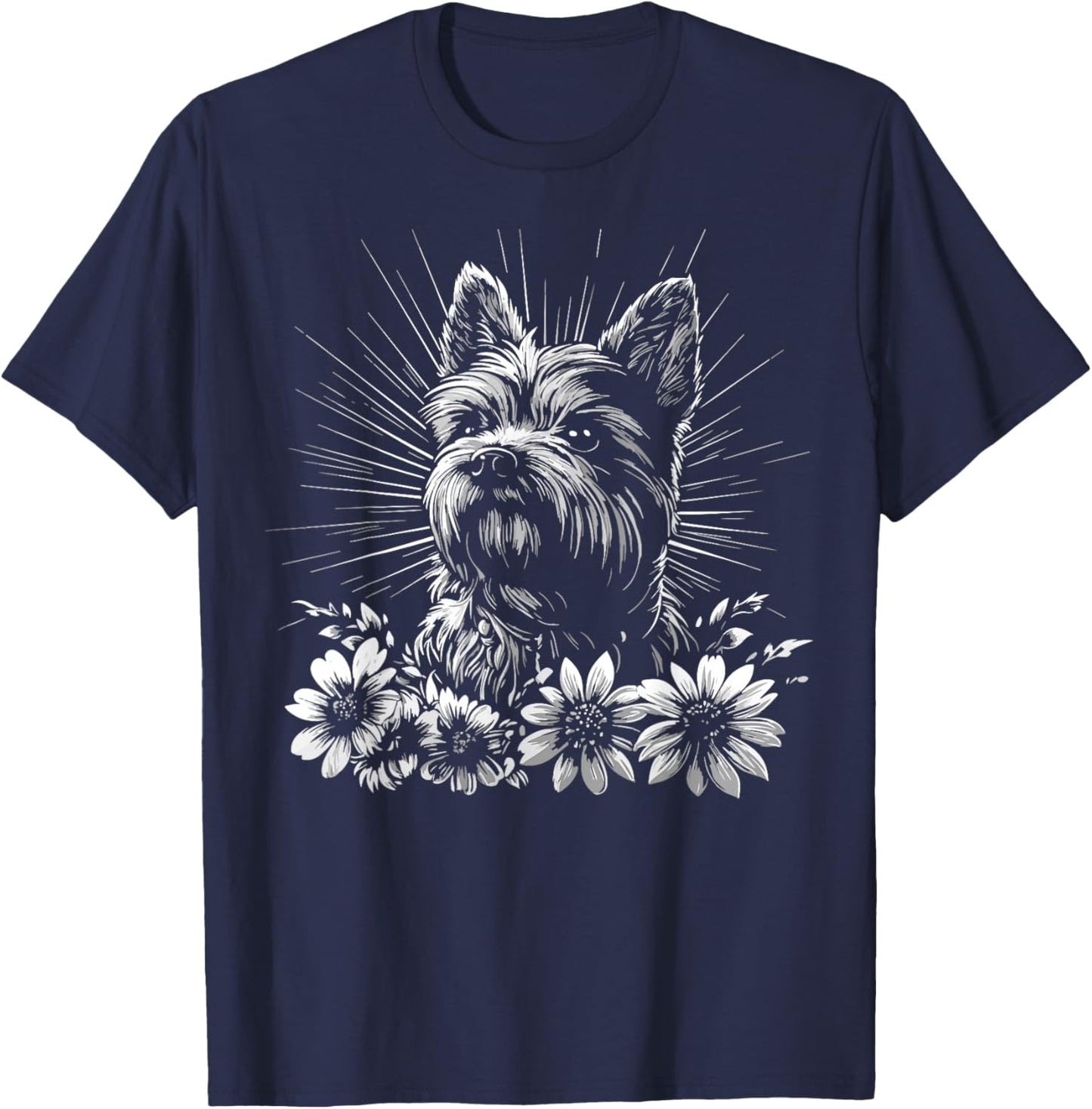 Retro Cairn Terrier Dog Lover Tattoo Style T-Shirt - T-Shirt | Navy