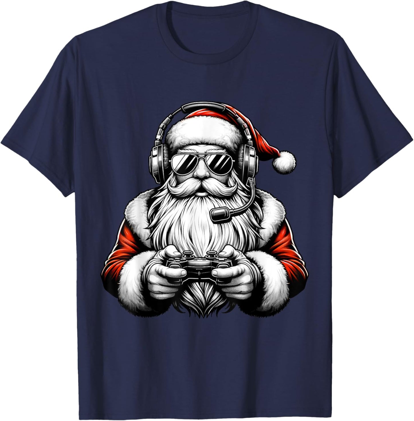 Christmas Gamer Boys Video Game Santa Xmas T-Shirt - T-Shirt | Navy