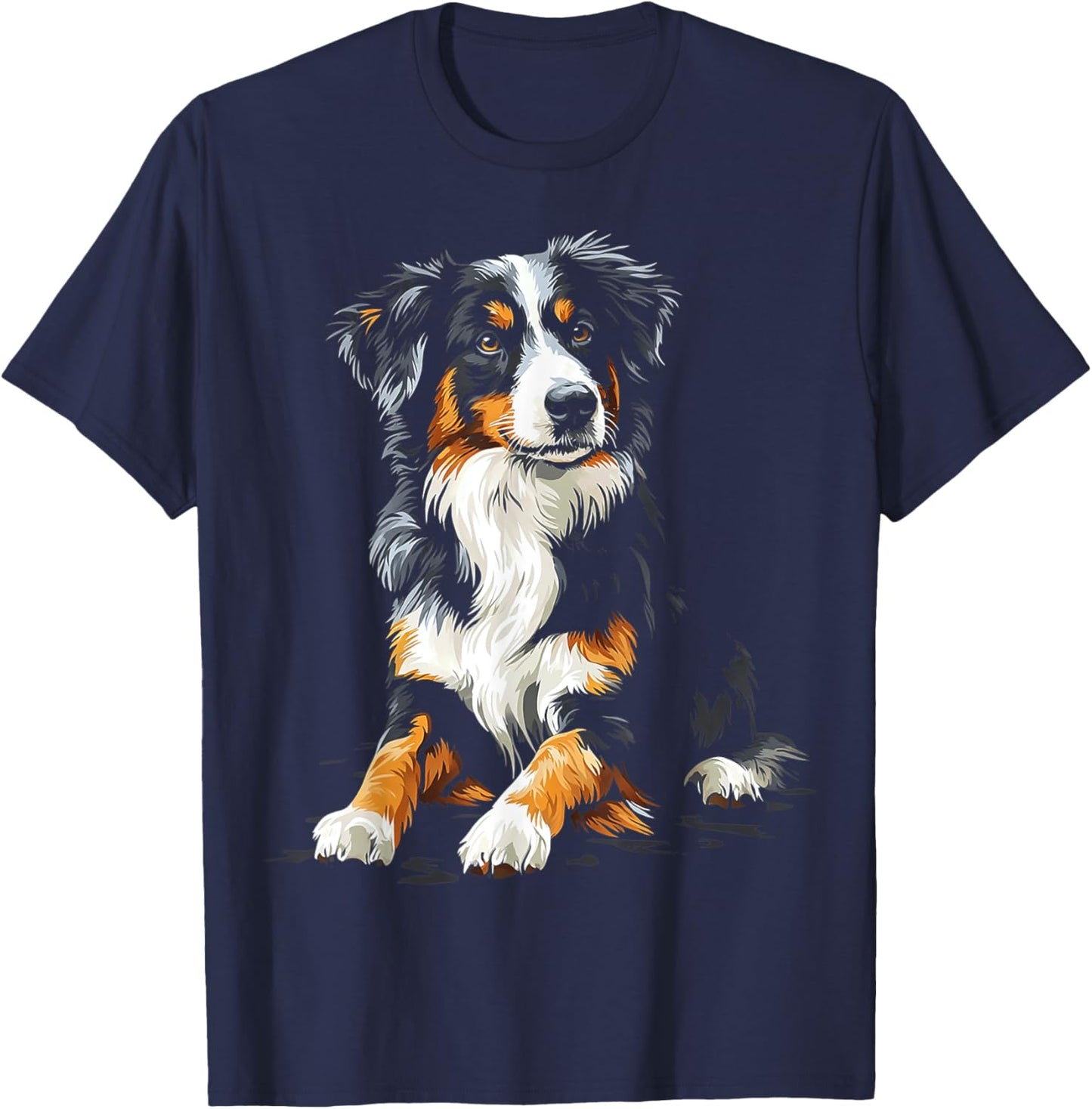 Australian Shepherd Dog Pet Artwork Australian Shepherd Men Women Kids T-Shirt - T-Shirt | Navy