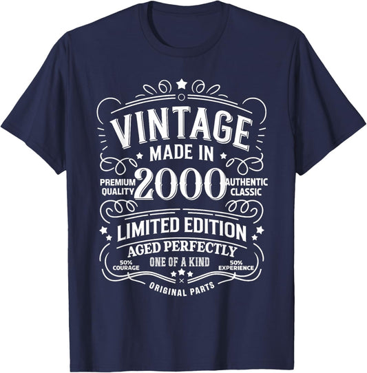 25th Birthday 2000 Birthday Gifts Women T-Shirt - T-Shirt | Navy