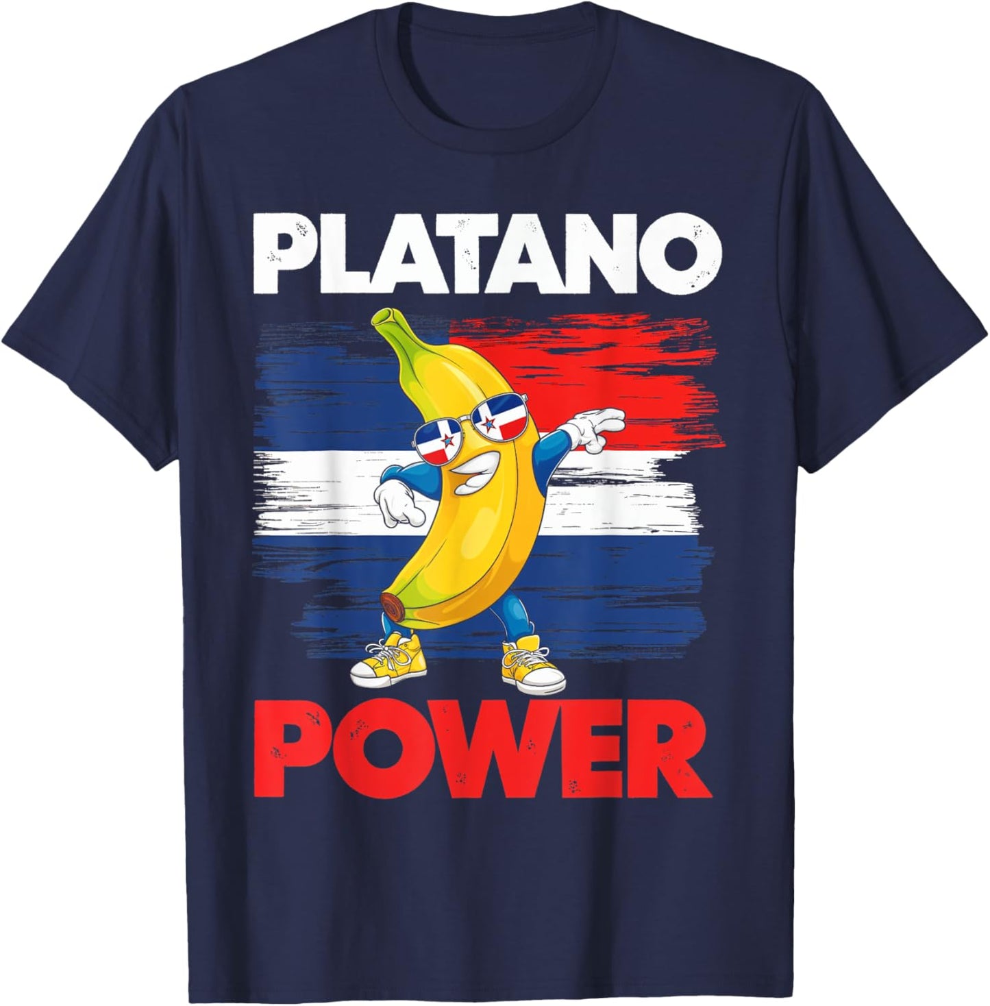 Platano Power Banana Caribbean Dominican Republic T-Shirt - T-Shirt | Navy