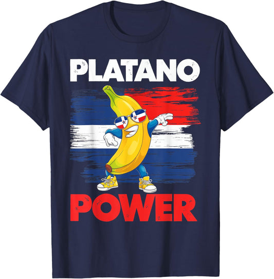 Platano Power Banana Caribbean Dominican Republic T-Shirt - T-Shirt | Navy