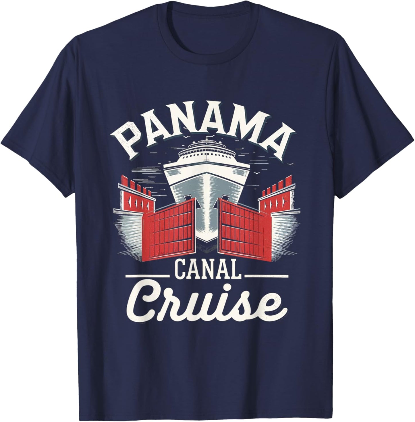 Panama Canal Adventure Cruise Travel Ocean Boat T-Shirt - T-Shirt | Navy