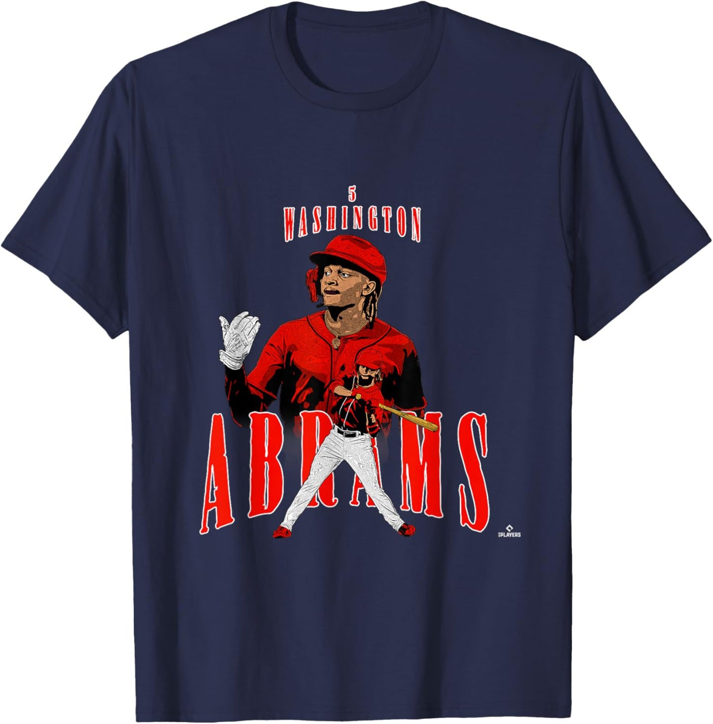 License Champs | CJ Abrams | Washington Baseball Players | MLBCJBRA3002 T-Shirt - T-Shirt | Navy