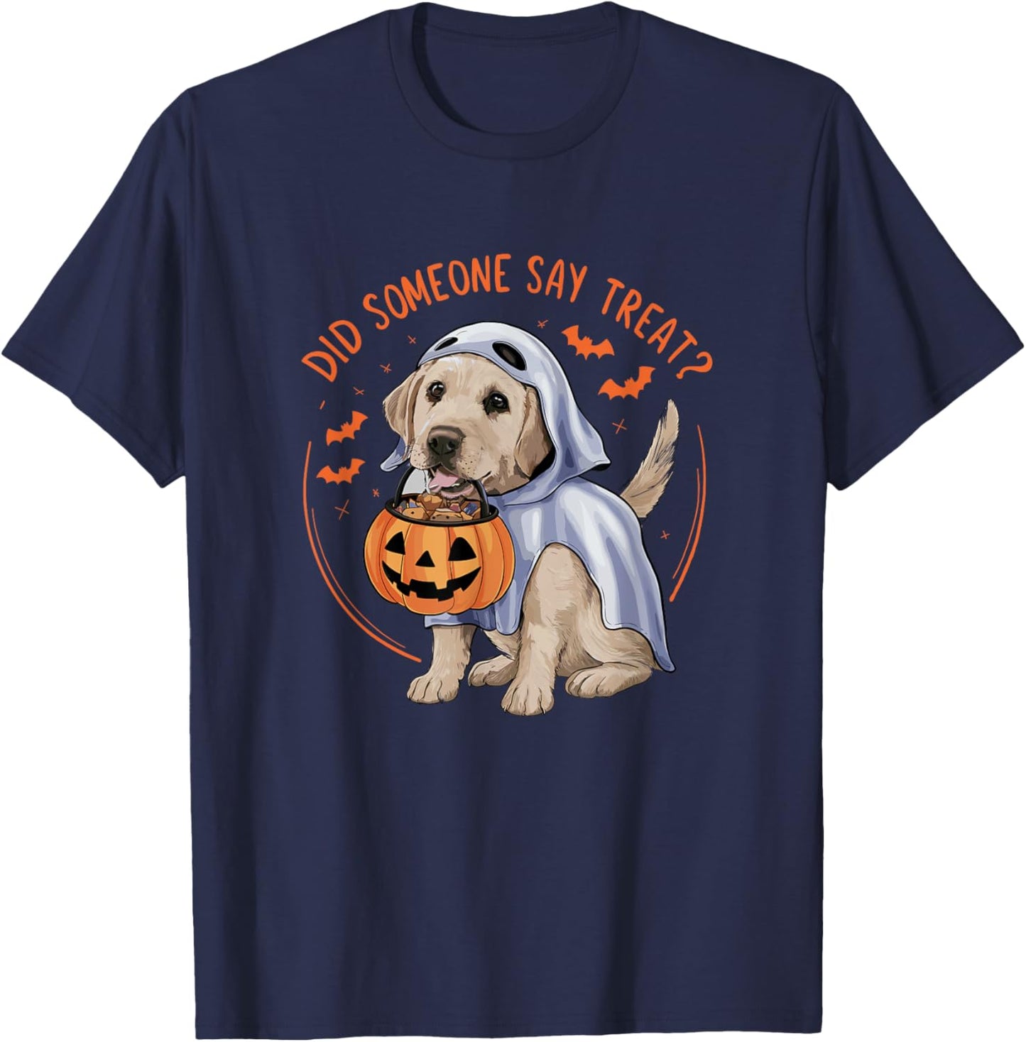Did Someone Say Treat? Halloween Labrador Dog Women Kids T-Shirt - T-Shirt | Navy