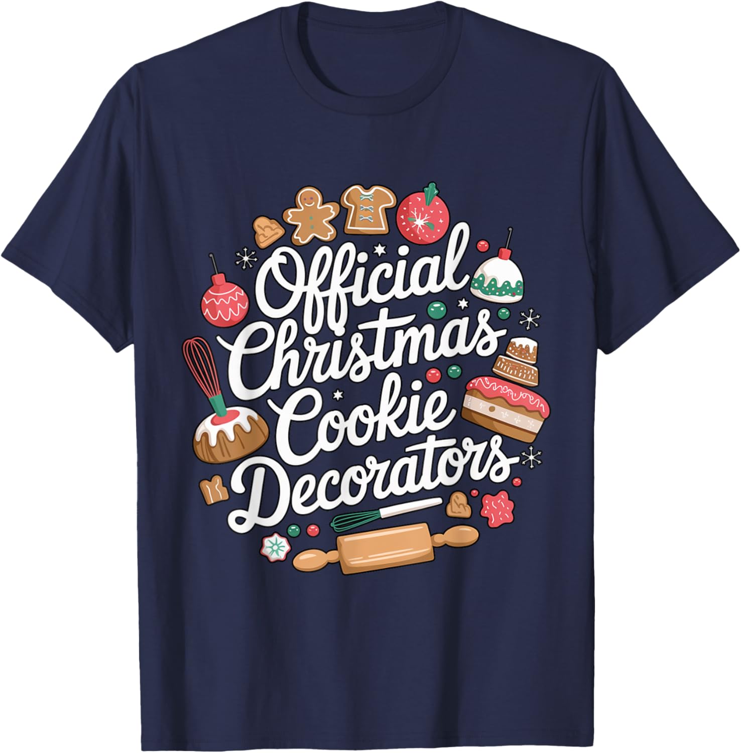Funny Christmas Cookie Decorating Family Merry Xmas Party T-Shirt - T-Shirt | Navy