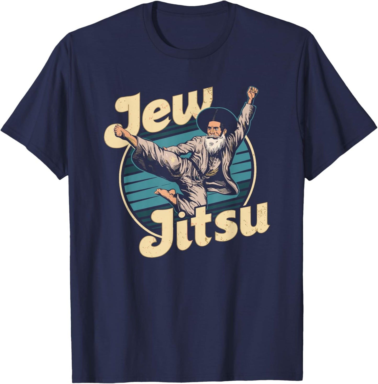 Jew Karate Jitsu Hanukkah Jiu Jitsu Martial Arts Dance T-Shirt - T-Shirt | Navy