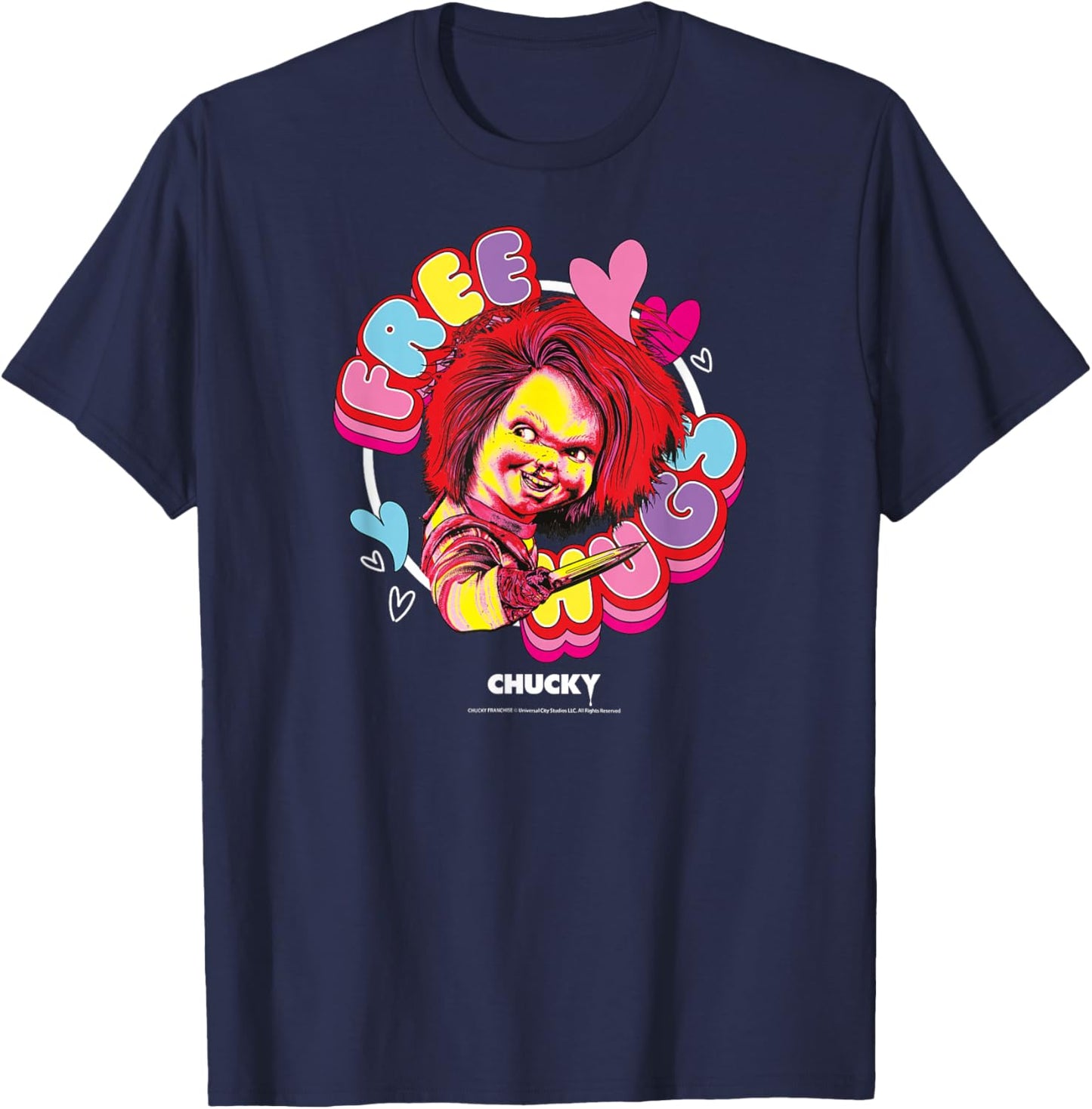 Chucky Free Hugs Stab T-Shirt - T-Shirt | Navy