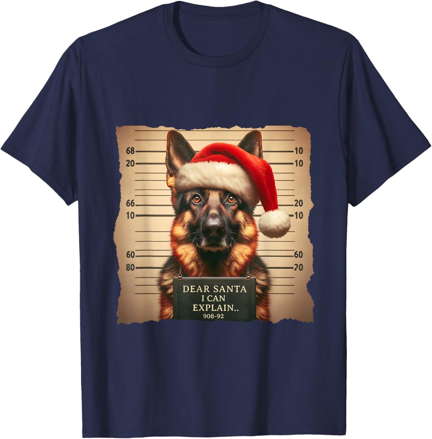 German Shepherd Dog Christmas Dear Santa I Can Explain T-Shirt - T-Shirt | Navy