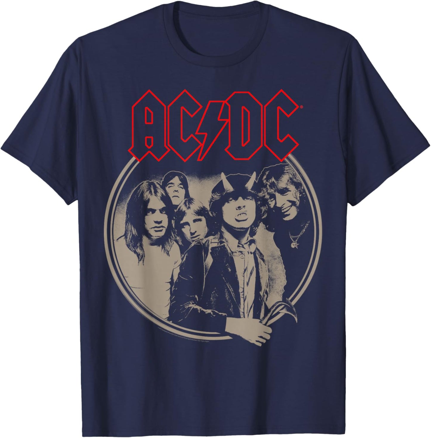 AC/DC - Framed - -Adults & Kids - Black - Small - Short Sleeve - Classic Fit - Rock Music Fans T-Shirt - T-Shirt | Navy