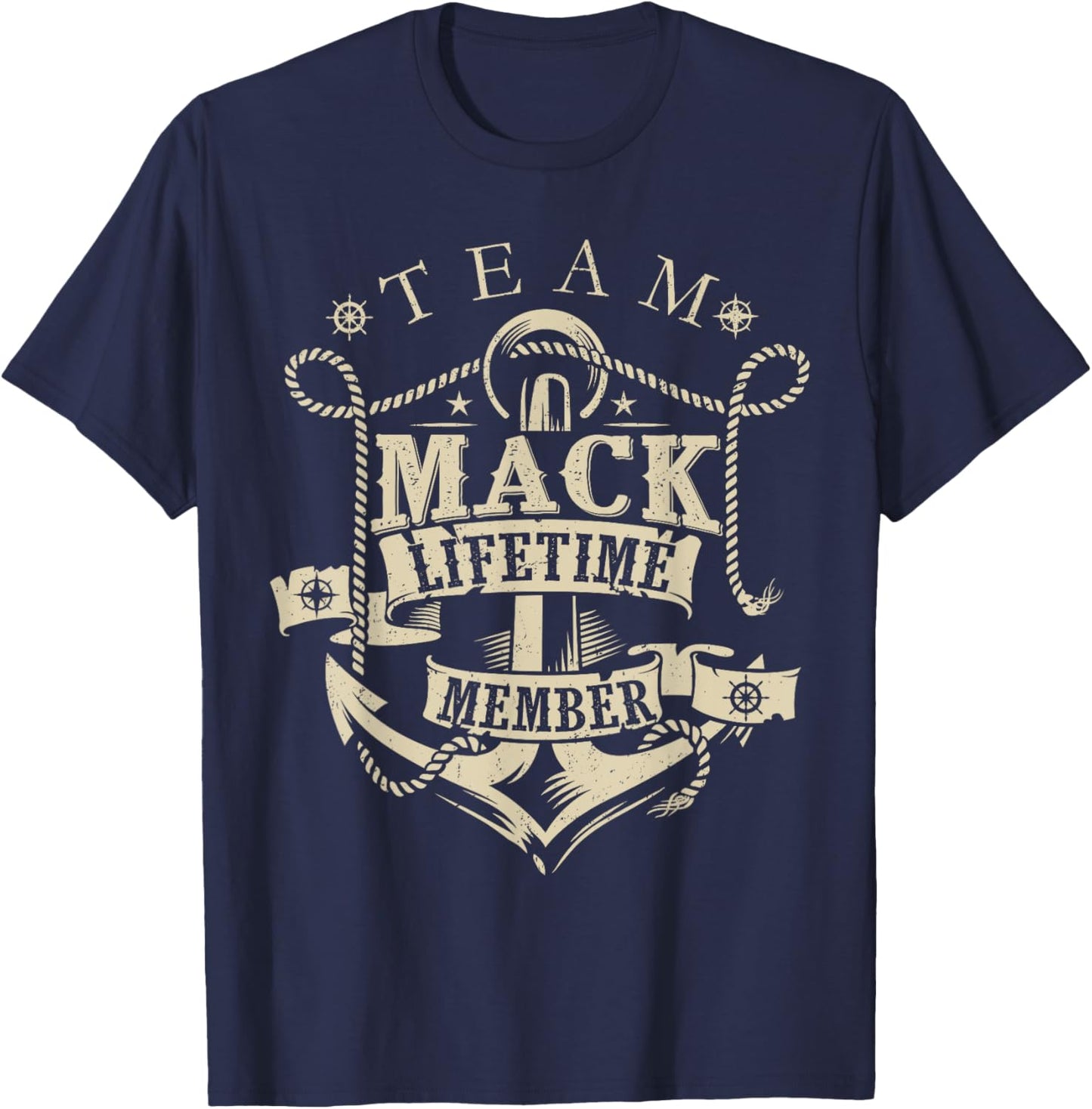 Team MACK Lifetime Member Vintage MACK Family Name T-Shirt - T-Shirt | Navy