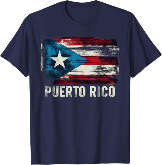 Puerto Rico Flag Lover Heritage Month Hispanic Boricua Rica T-Shirt - T-Shirt | Navy