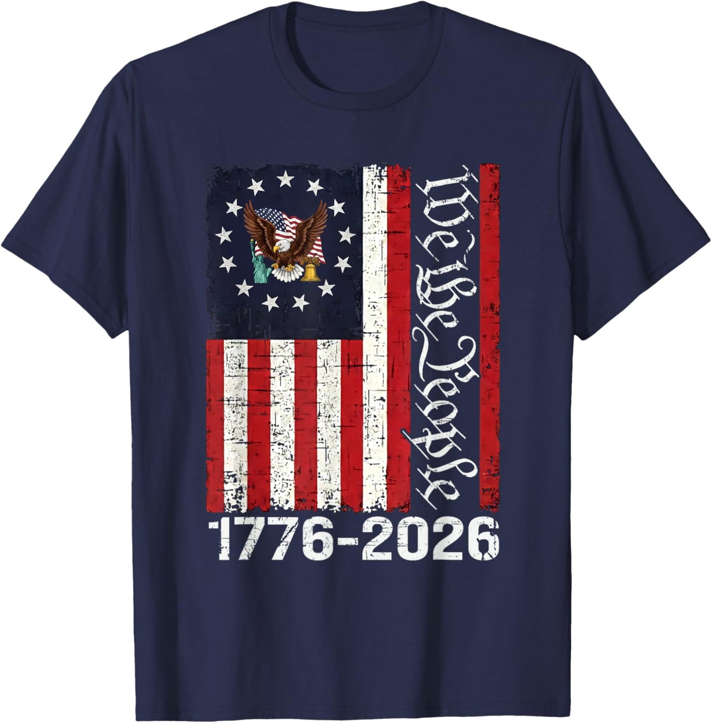 250 Years America Anniversary 250th Independence Day Freedom T-Shirt T-Shirt - T-Shirt | Navy
