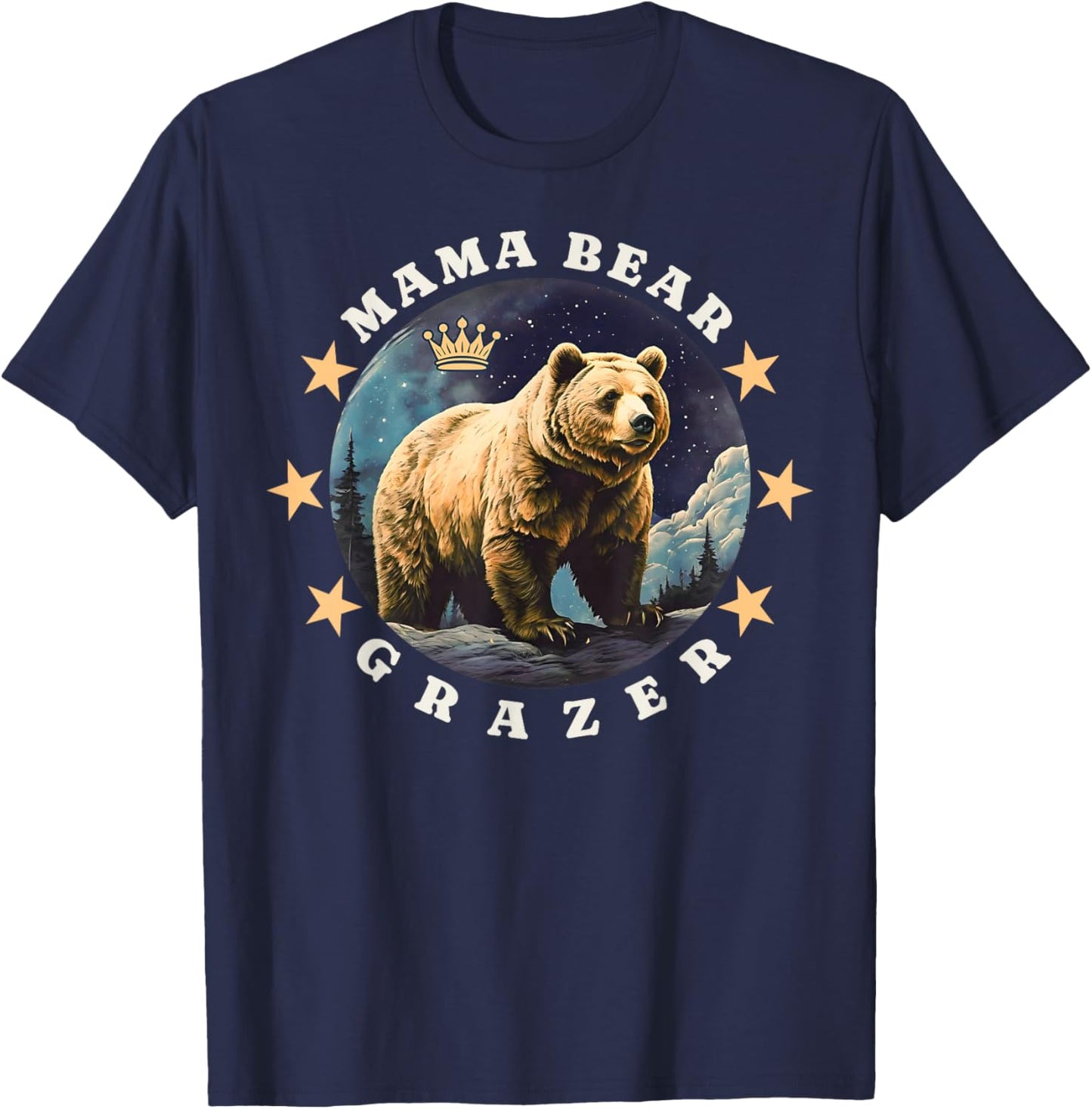 Mama Bear Grazer T-Shirt - T-Shirt | Navy