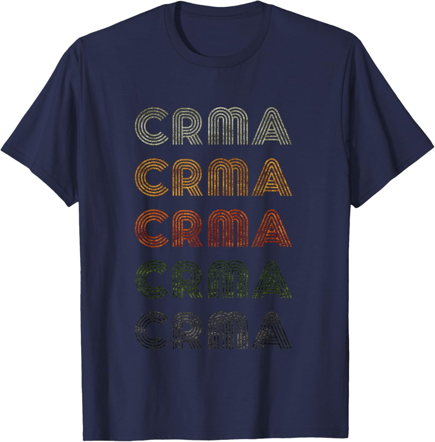 Love Heart Crma Grunge Vintage Style Black Crma T-Shirt - T-Shirt | Navy