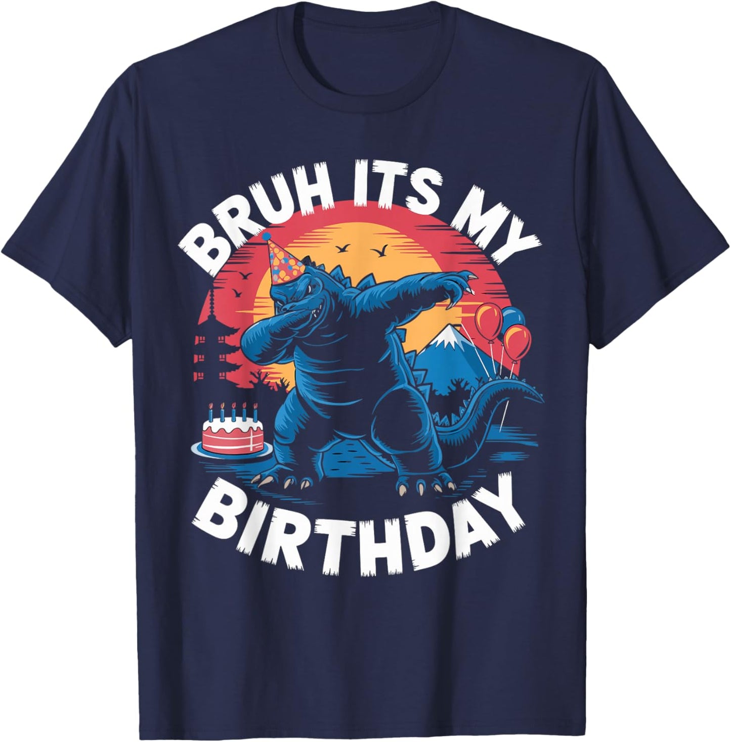Kaiju Birthday Party Japan Monster Bday Dinosuar Decorations T-Shirt - T-Shirt | Navy