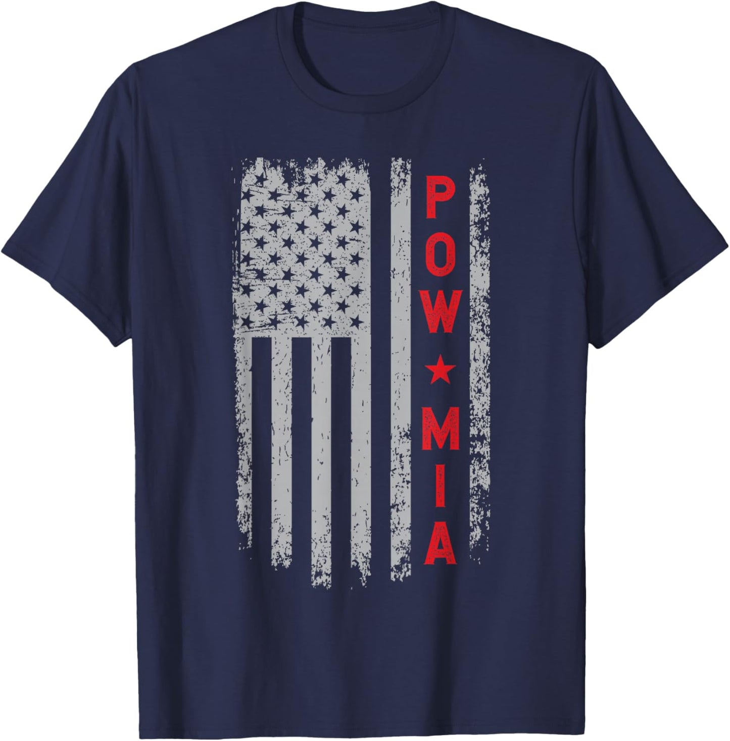 Pow Mia USA Flag You are not forgotten - Veterans Day T-Shirt - T-Shirt | Navy