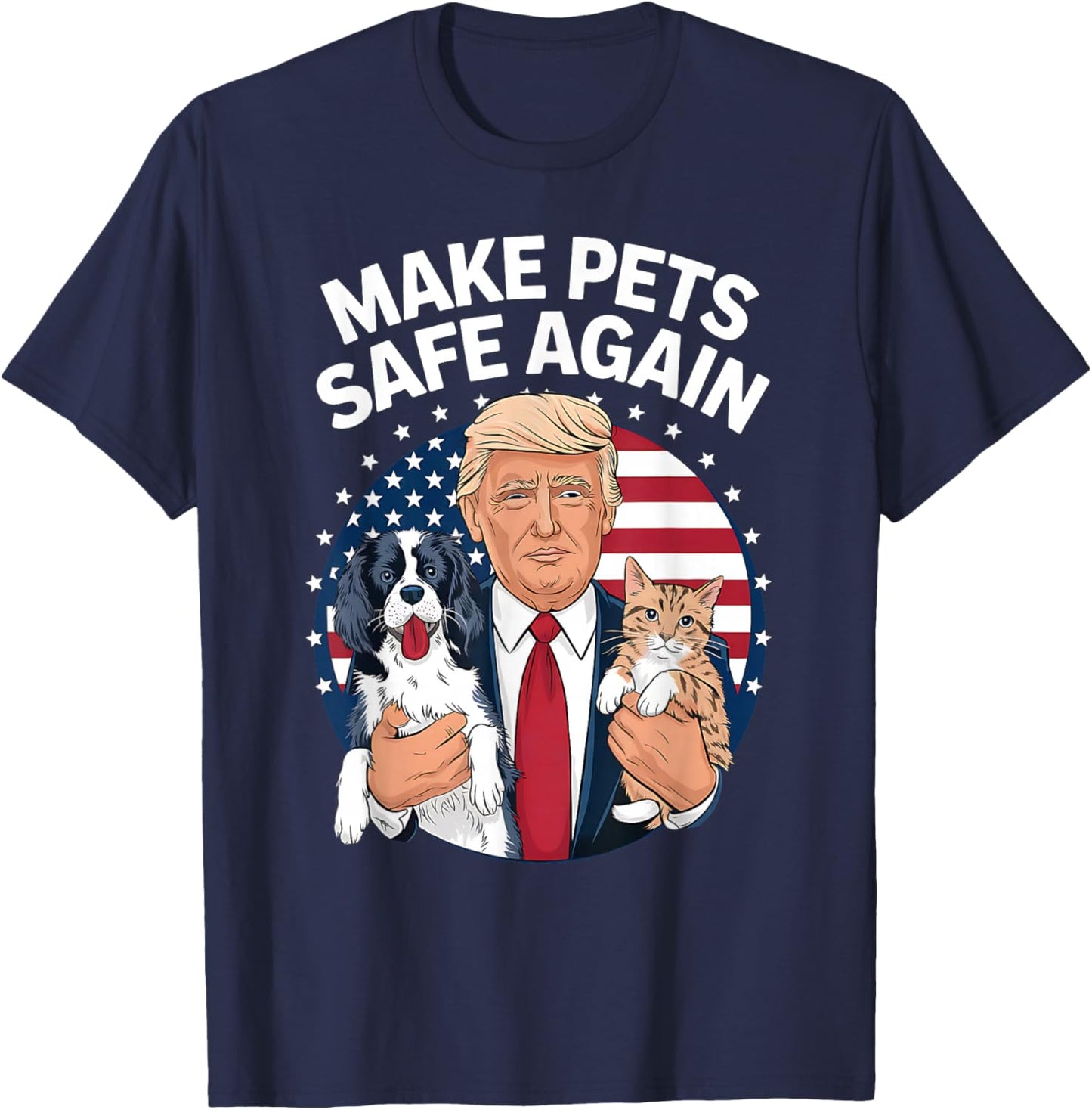Goose Ohio Cats and Dogs 2024 Debate Make Pets Safe Again T-Shirt - T-Shirt | Navy