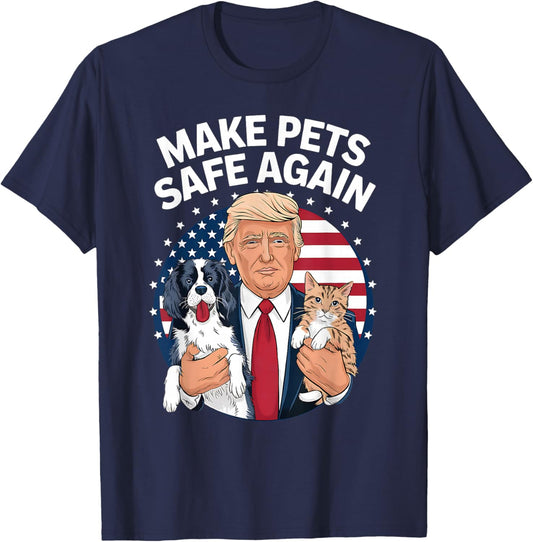 Goose Ohio Cats and Dogs 2024 Debate Make Pets Safe Again T-Shirt - T-Shirt | Navy