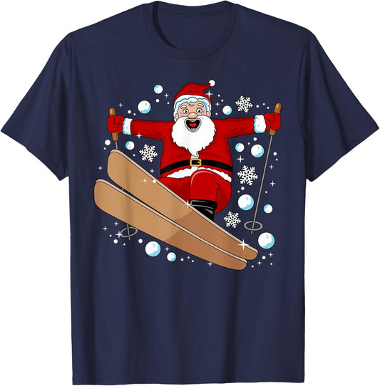 Funny Skiing Design Women Downhill Ski Lover Skier T-Shirt - T-Shirt | Navy