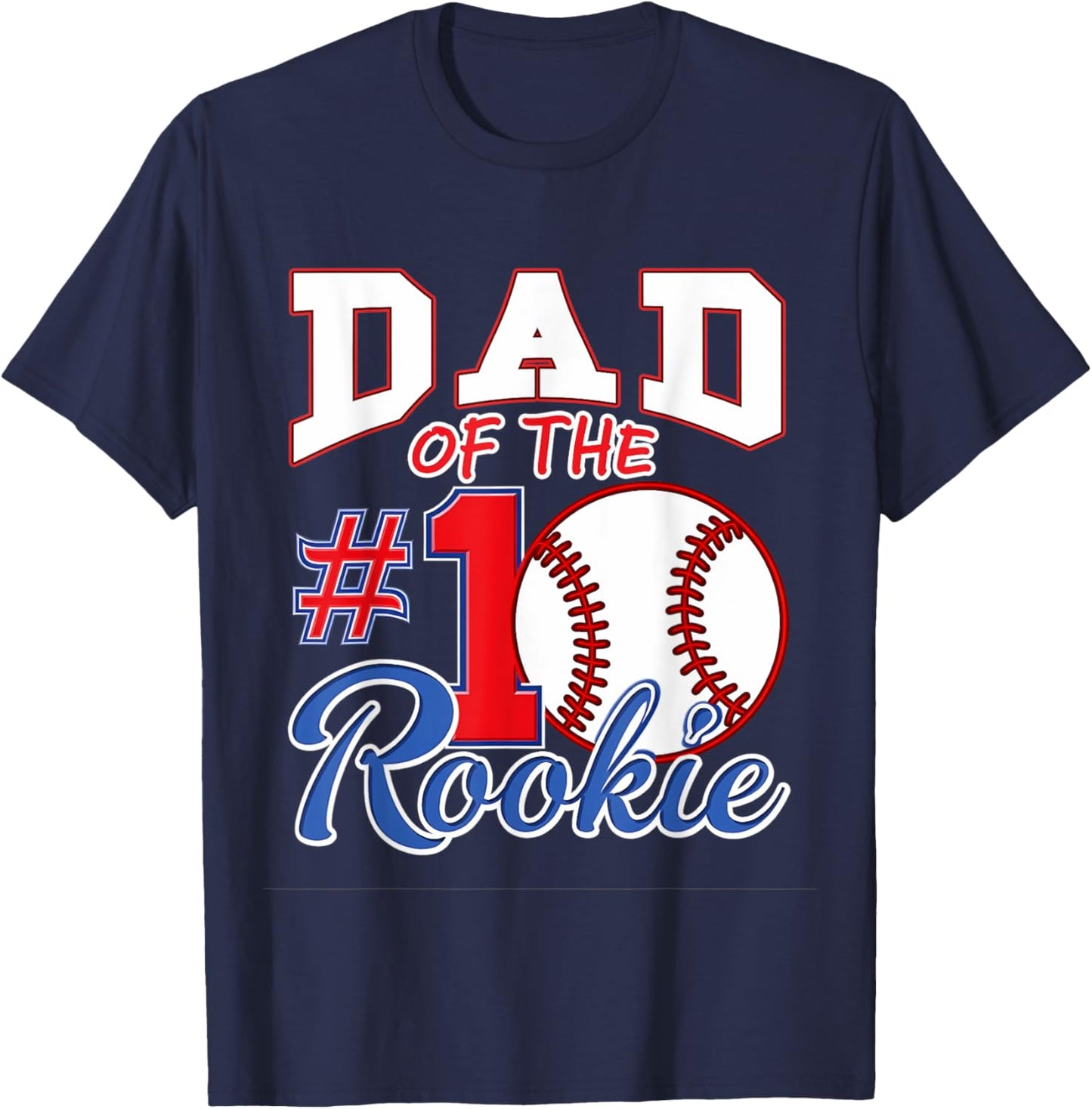 Retro Daddy Dad Of The Number 1 Rookie Baseball T-Shirt - T-Shirt | Navy