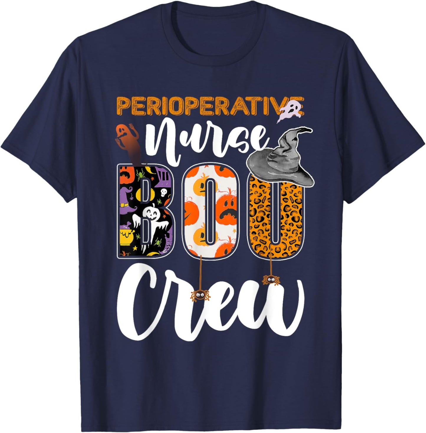 Perioperative Nurse Boo Crew Halloween Matching RN T-Shirt - T-Shirt | Navy