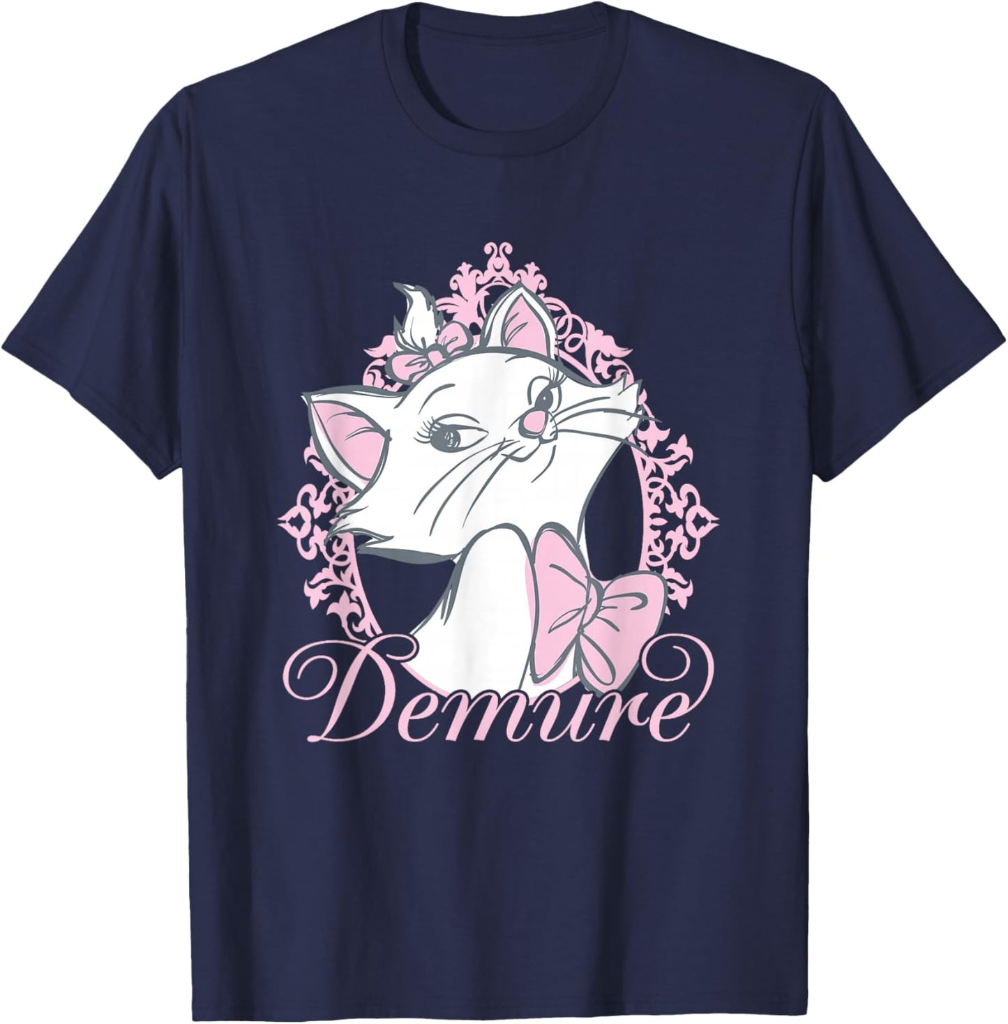 Disney The Aristocats Cute Marie Demure Sketch Chest Frame T-Shirt - T-Shirt | Navy