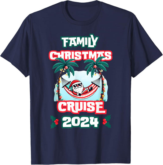 Family Christmas Cruise 2024 Santa Xmas family matching T-Shirt - T-Shirt | Navy