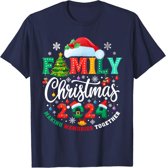 Family Christmas 2024 Matching Outfit Xmas Squad Santa Group T-Shirt - T-Shirt | Navy
