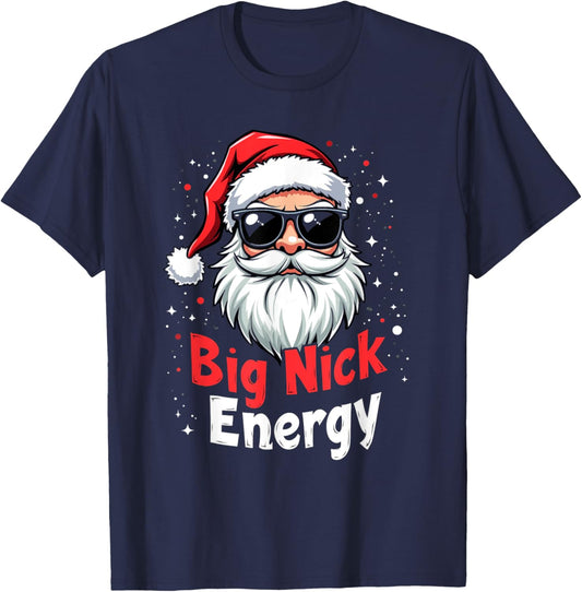 Big Nick Energy Modern Holiday T-Shirt - T-Shirt | Navy