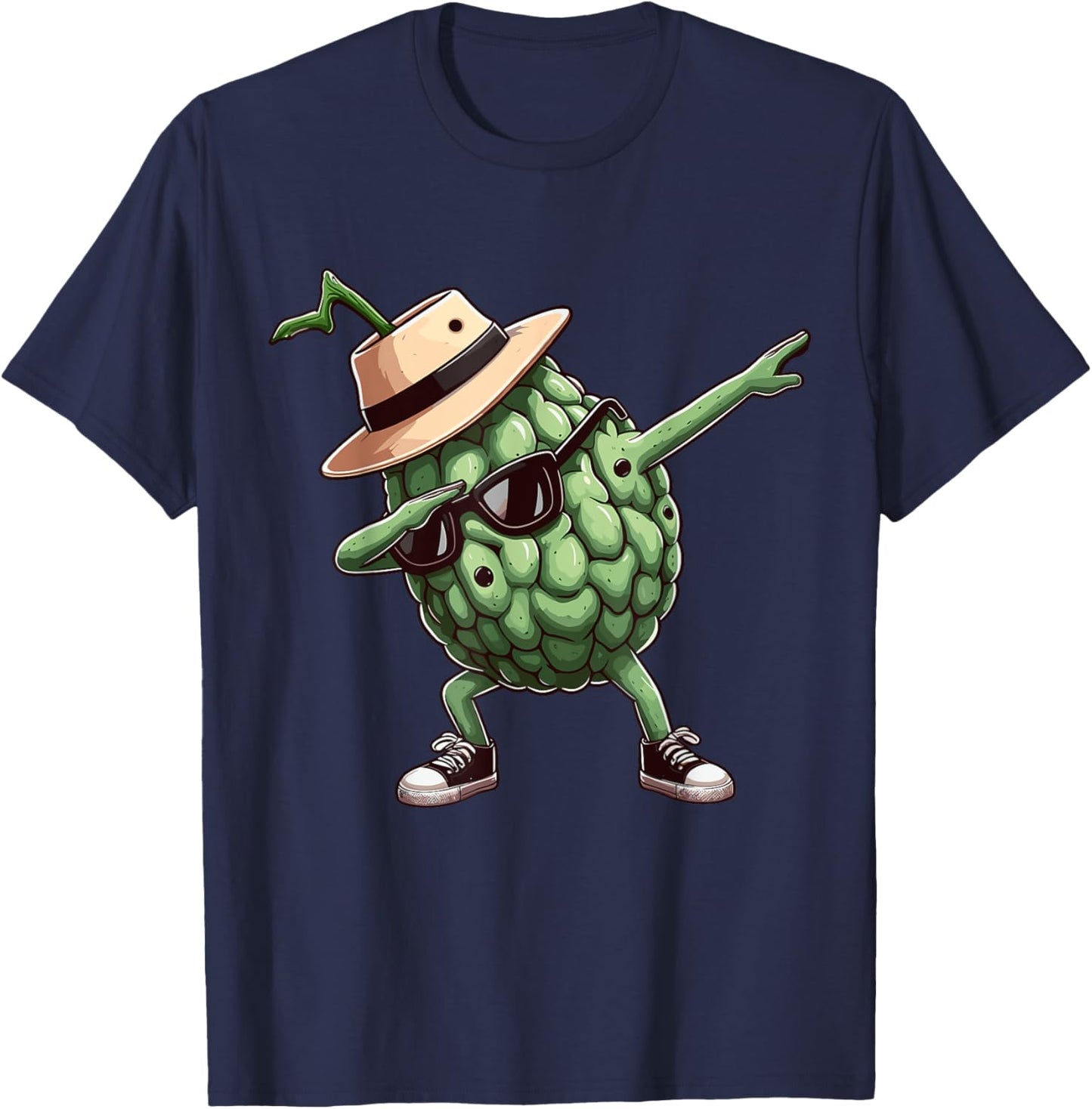 Cherimoya Dabbing Dance Sunglasses Fruit Lovers T-Shirt - T-Shirt | Navy
