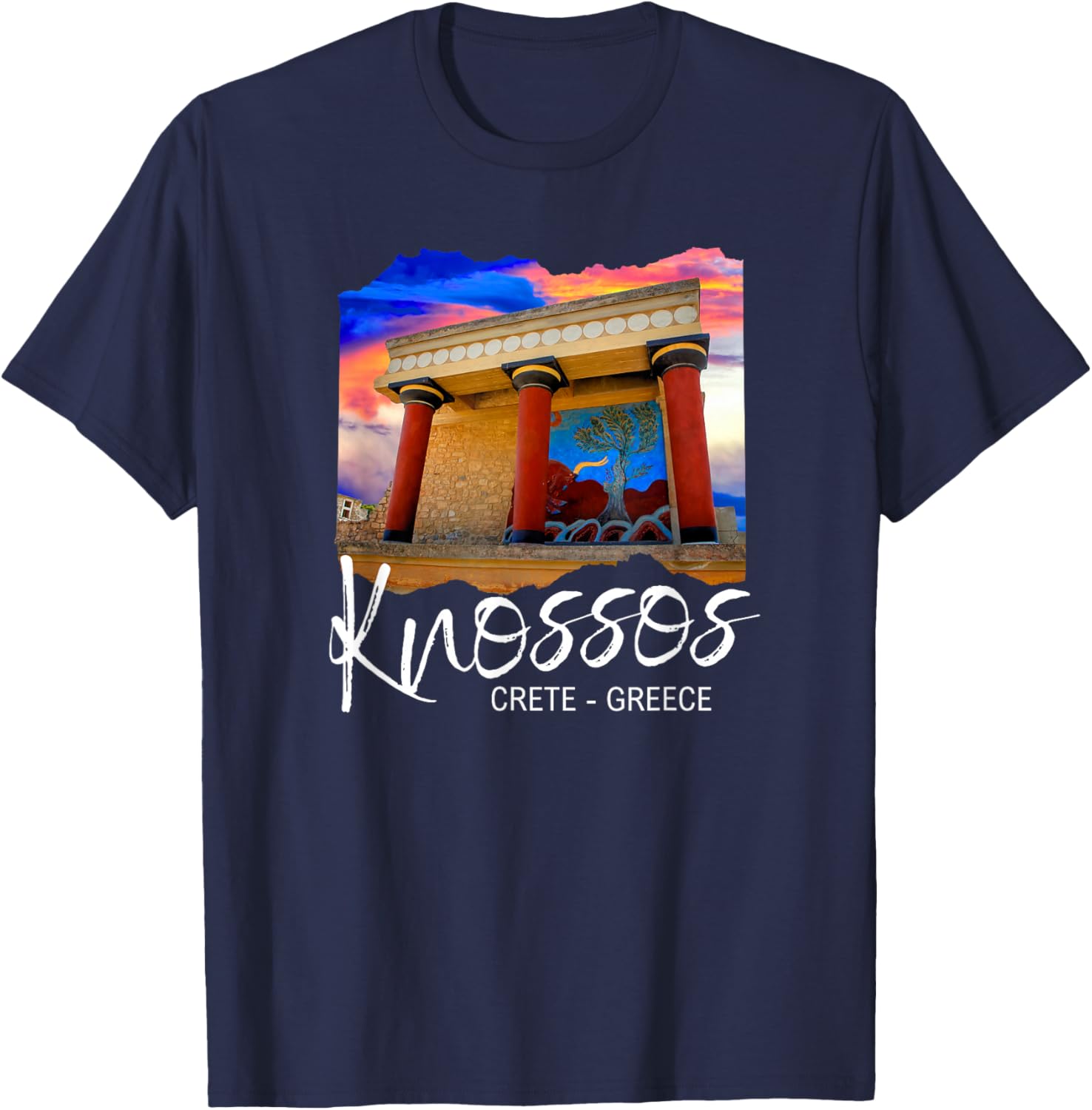 Knossos Crete / Knossos Greece T-Shirt - T-Shirt | Navy