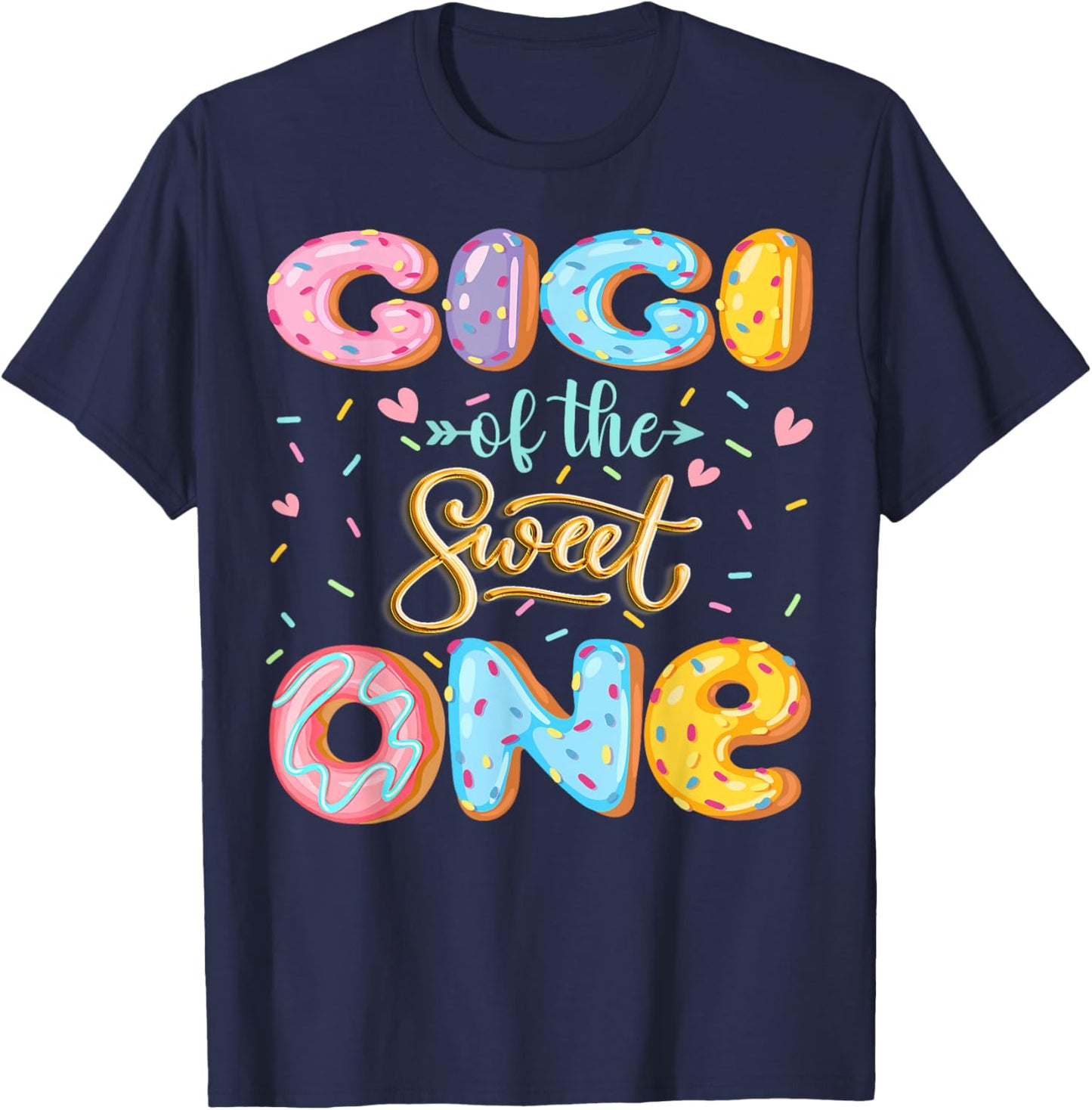 Gigi Of The Sweet One 1St Birthday Girl Donut Lover T-Shirt - T-Shirt | Navy