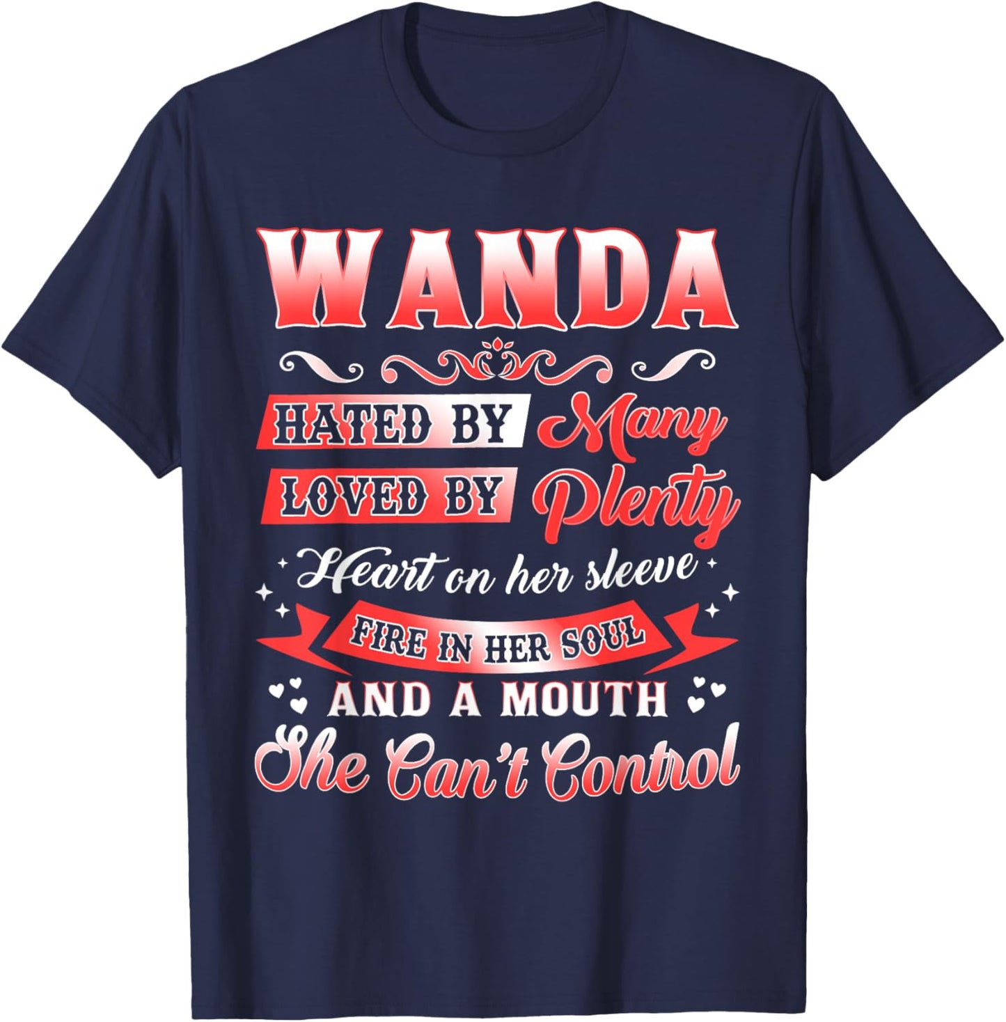 Wanda Name Shirt Personalized Wanda First Name T-Shirt - T-Shirt | Navy