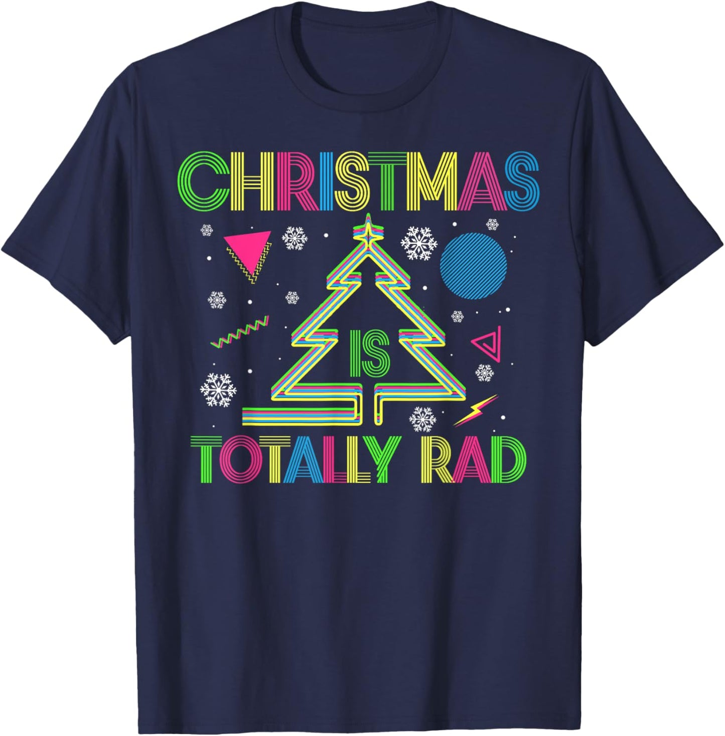 80’s Christmas - Ugly Christmas Or Women Sweater T-Shirt - T-Shirt | Navy