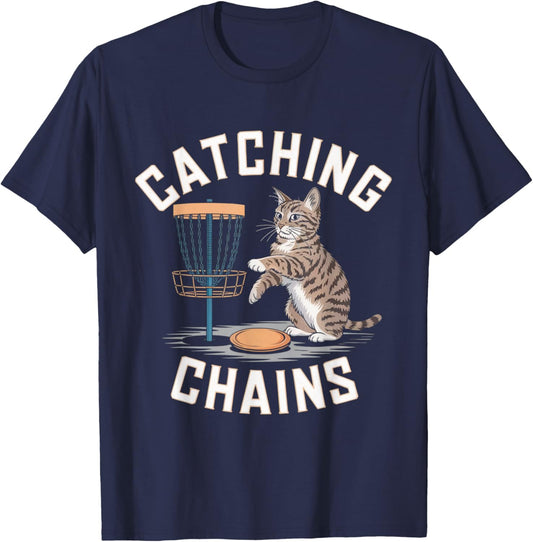 Funny Disc Golf Cat Lover Men Women Disc Golf Player Golfer T-Shirt - T-Shirt | Navy