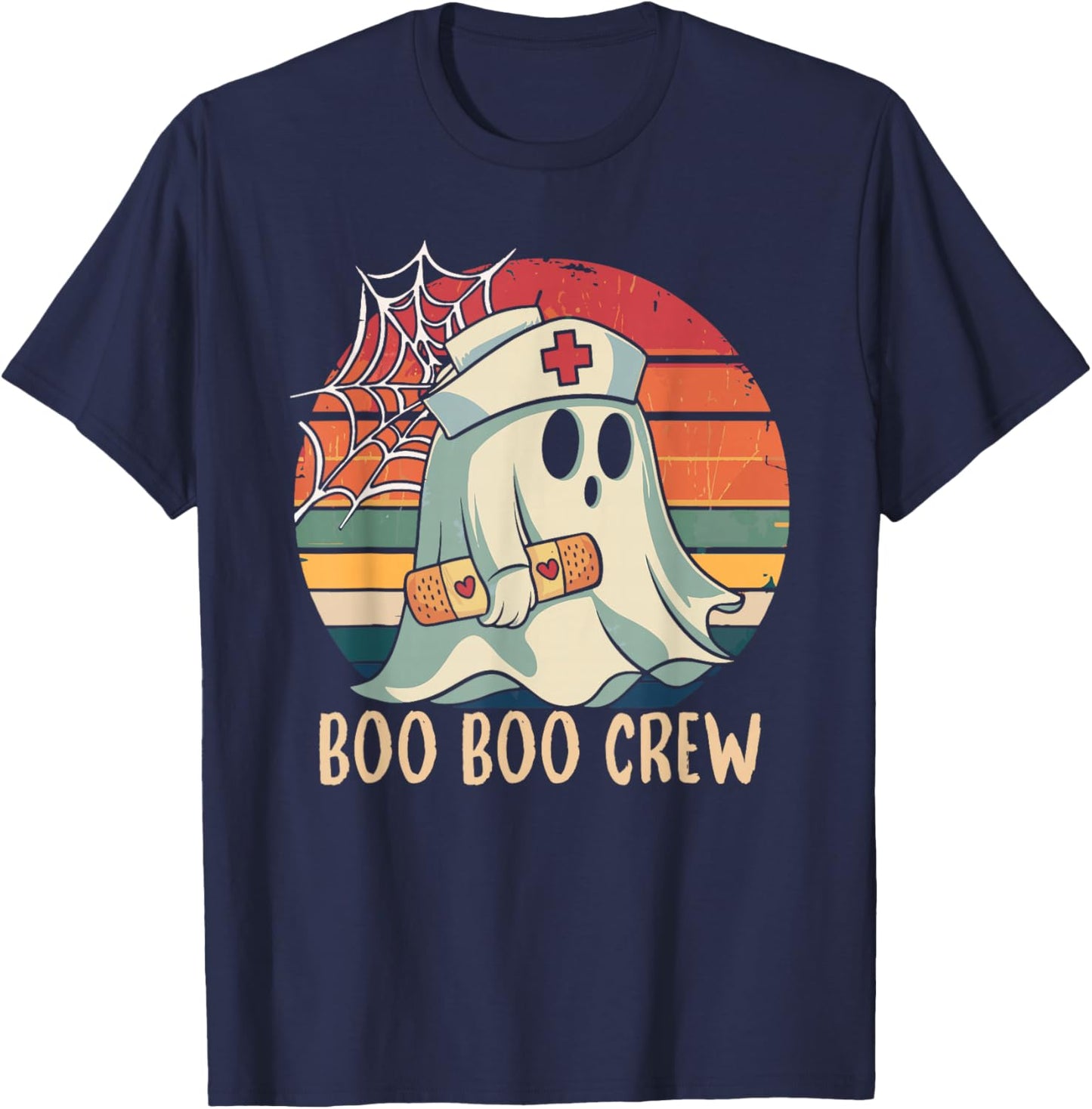 Boo Boo Crew For Nurse Halloween Nursing T-Shirt - T-Shirt | Navy