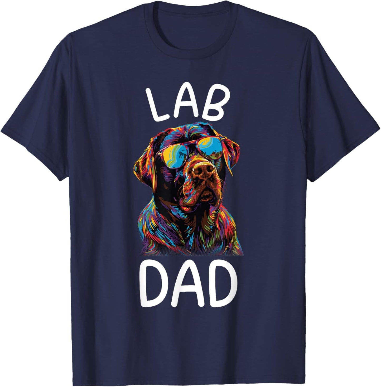 Chocolate Lab Lovers Design Chocolate Labrador Dad T-Shirt - T-Shirt | Navy
