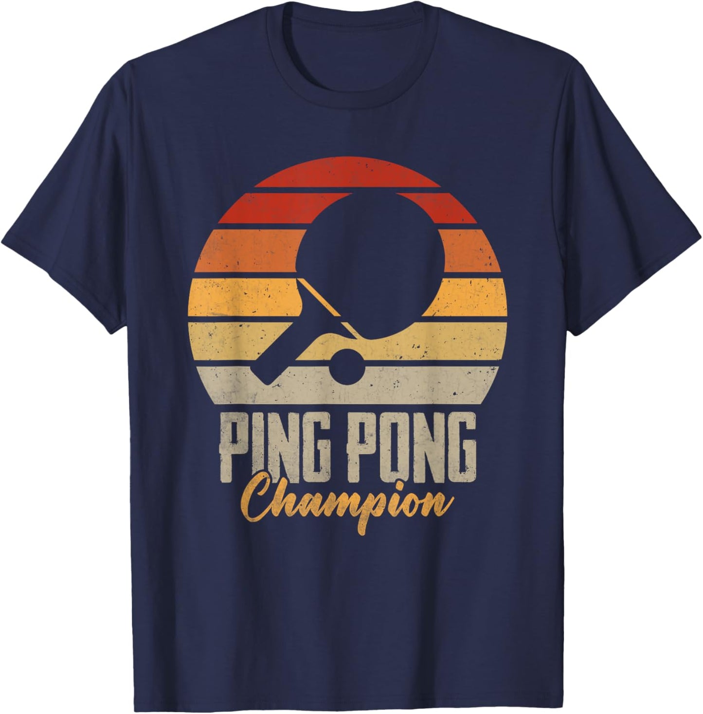 Ping Pong Champion Vintage Table Tennis Player Funny T-Shirt - T-Shirt | Navy