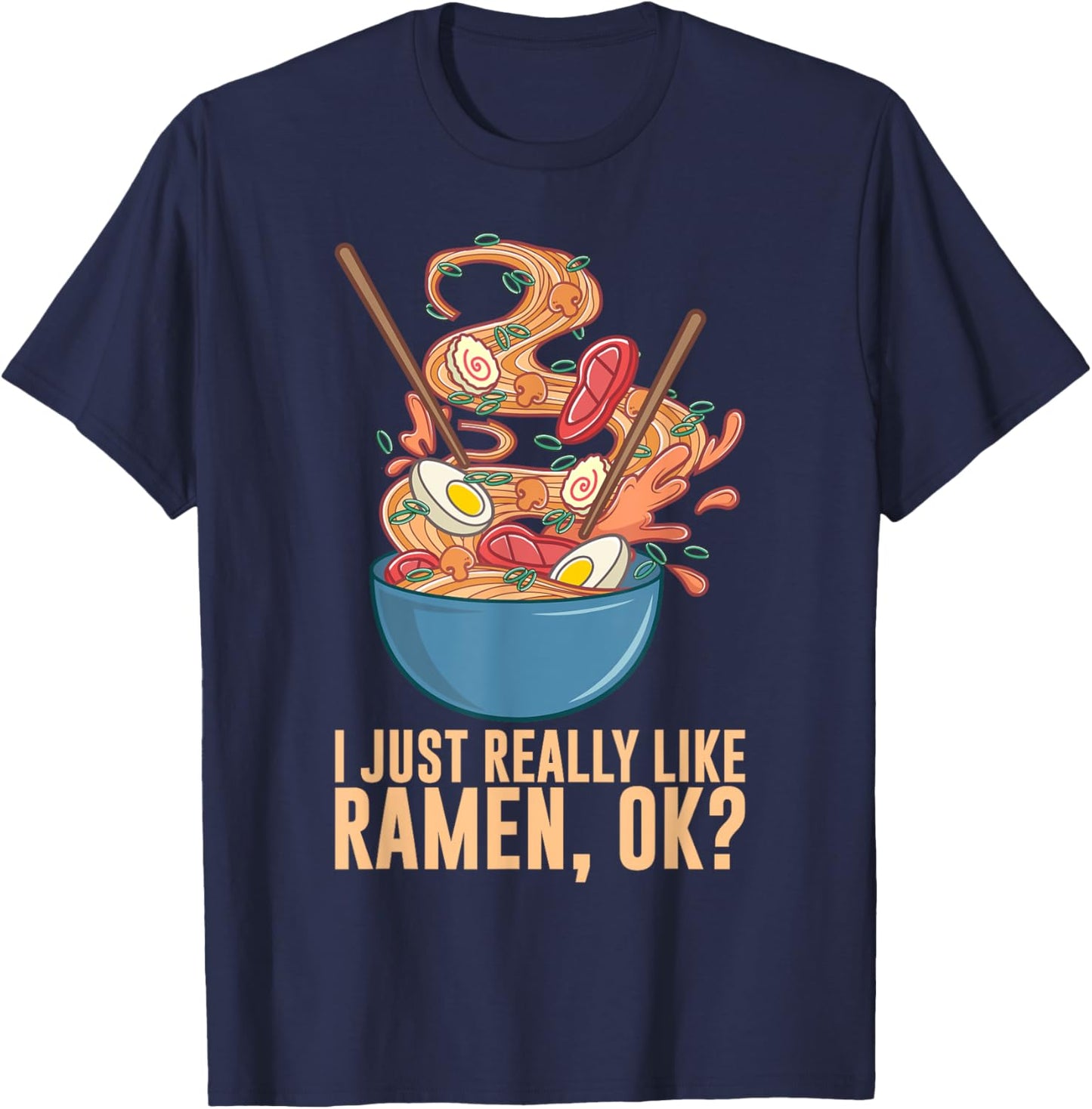Funny Ramen Noodles Art Women Noodle Ramen Lovers T-Shirt - T-Shirt | Navy