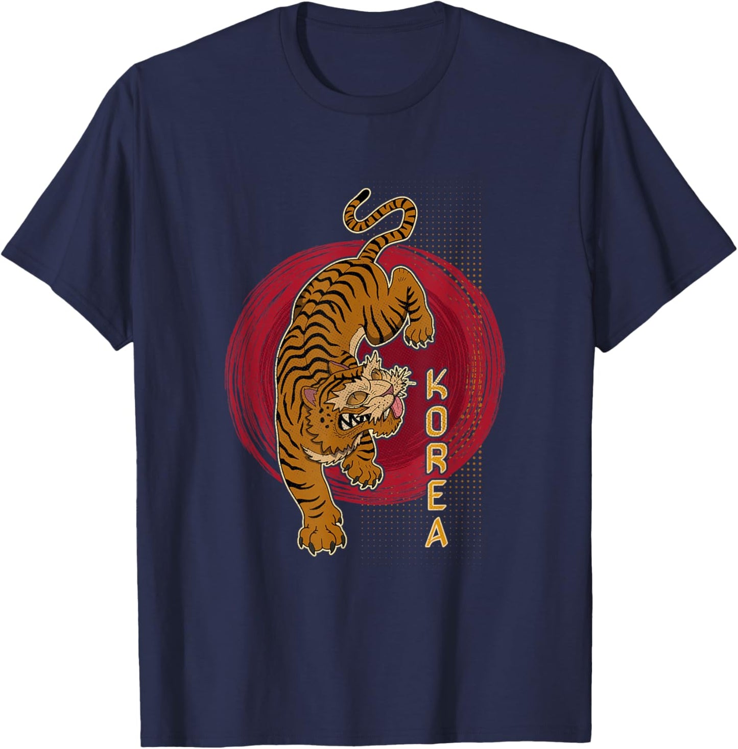 Korea tiger national souvenir ancestry Seoul Asian tourist T-Shirt - T-Shirt | Navy