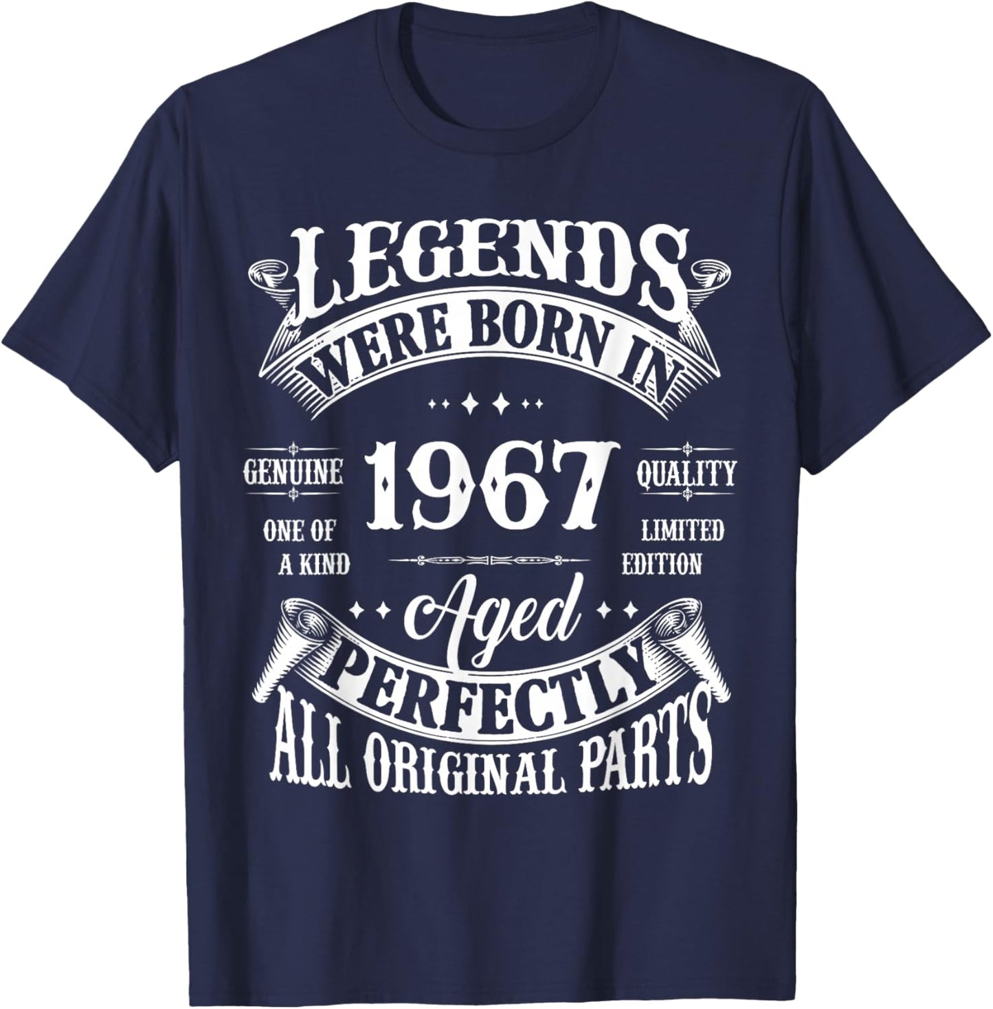 Vintage Legend Born In 1967 58th Birthday 58 Years Old T-Shirt - T-Shirt | Navy