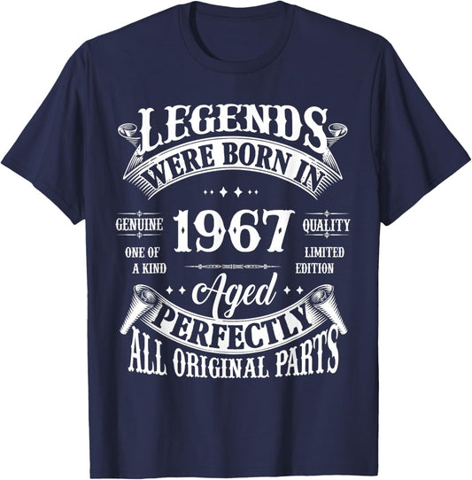 Vintage Legend Born In 1967 58th Birthday 58 Years Old T-Shirt - T-Shirt | Navy
