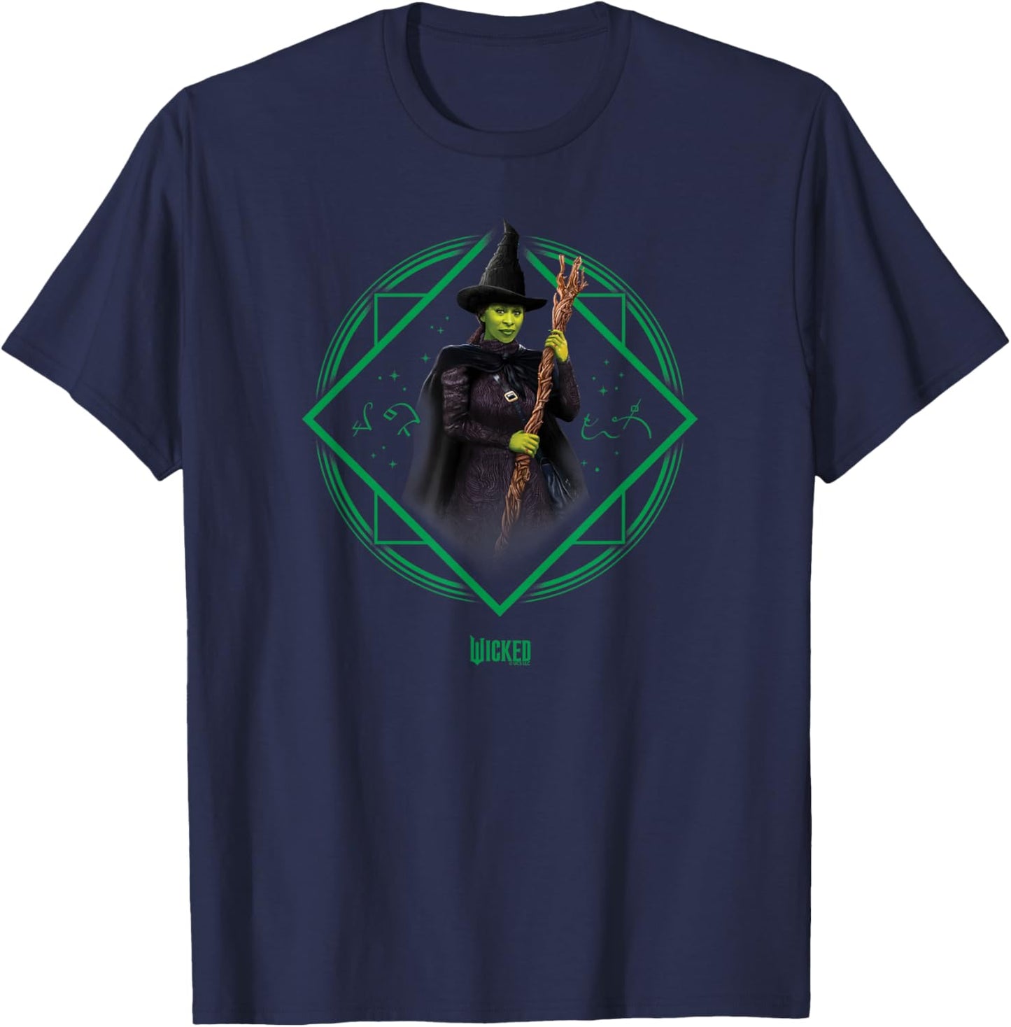 Wicked Elphaba Portrait - Black, , Small, Short Sleeve, Movie T-Shirt - T-Shirt | Navy